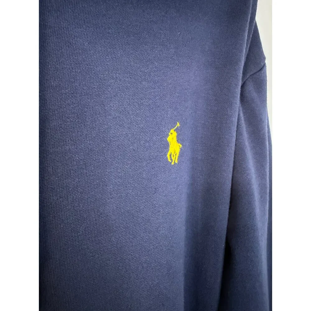 Polo Ralph Lauren Full Zip Hoodie Rainbow Spellout Pony Logo Sweatshirt Blue XXL